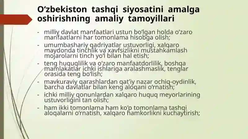 Ўзбекистоннинг халқаро ташкилотлар билан ҳамкорлик алоқалари 4