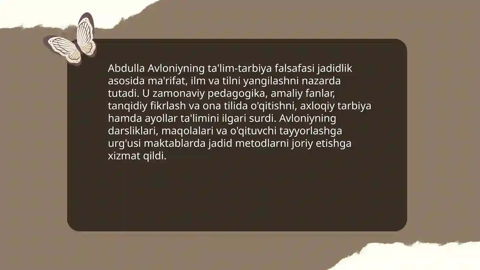 Jadid maktablarining ochilishida Abdulla Avloniyning tutgan o’rni 4