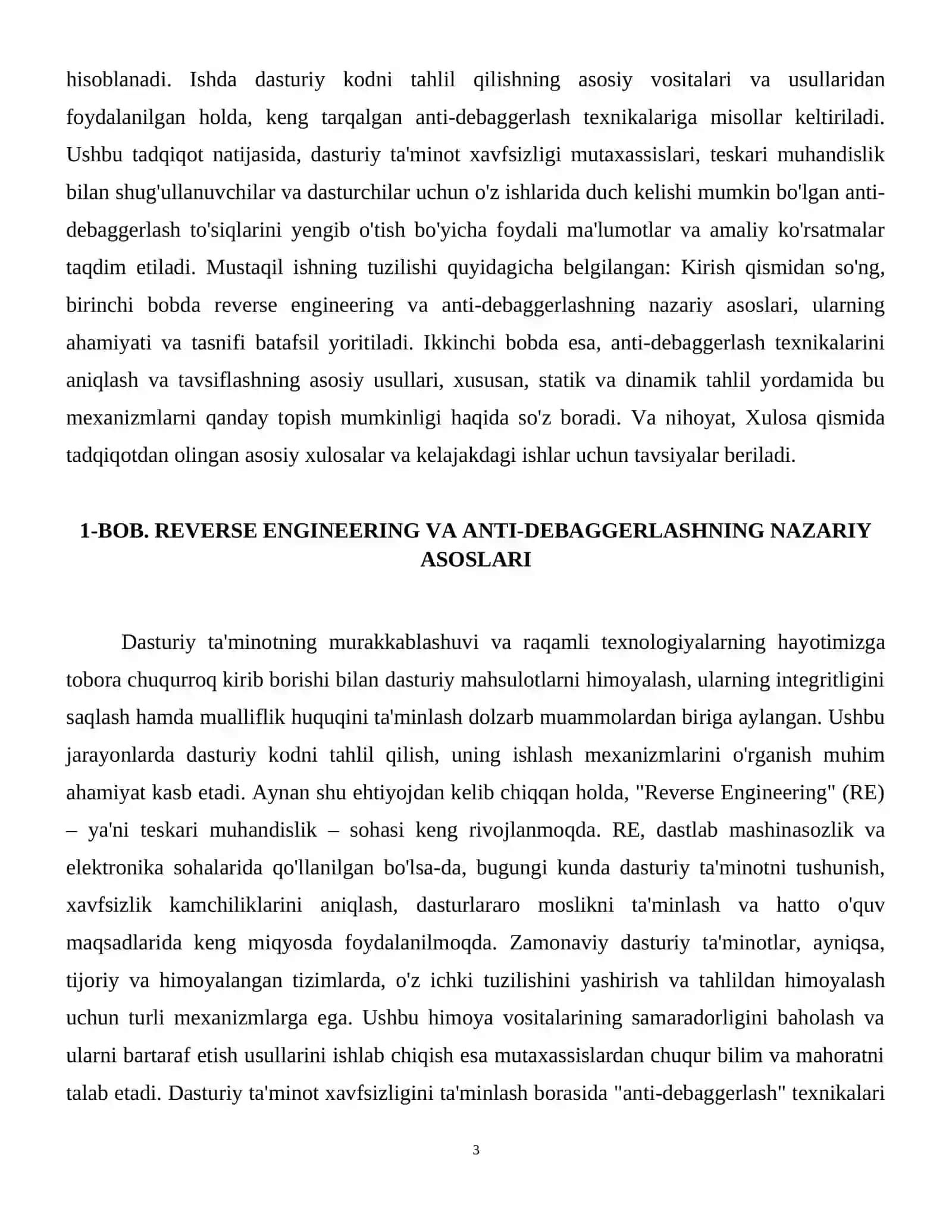 Anti-debaggerlash texnikalarini aniqlash, tahlil qilish va bartaraf etish usullari. 4