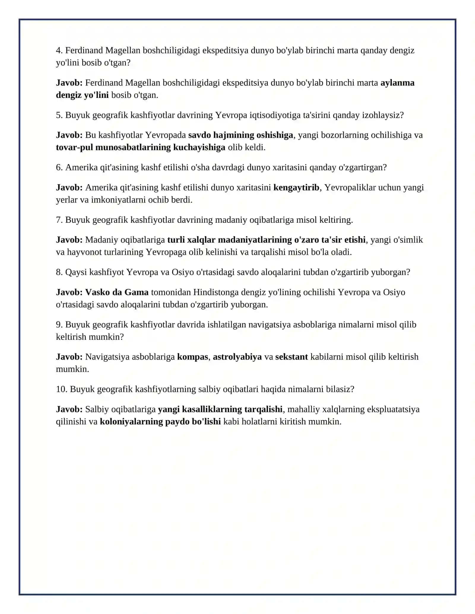Lesson on Buyuk  geografik kashfiyotlar 4