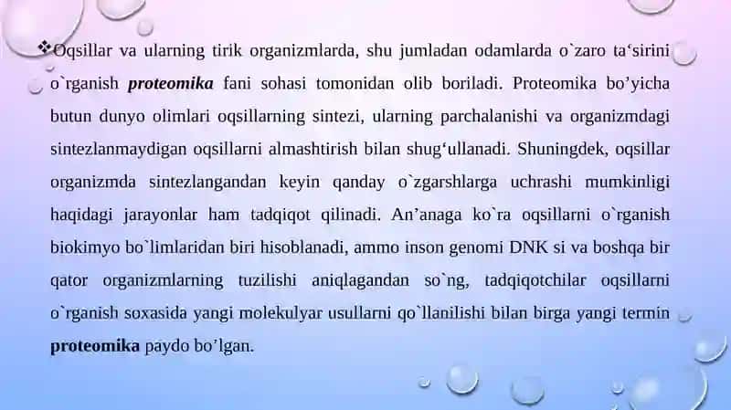 Proteomika fani va uning istiqbollari 4