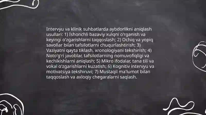 O‘zini baholash shkalalari orqali aybdorlikni aniqlash metodikalari 4