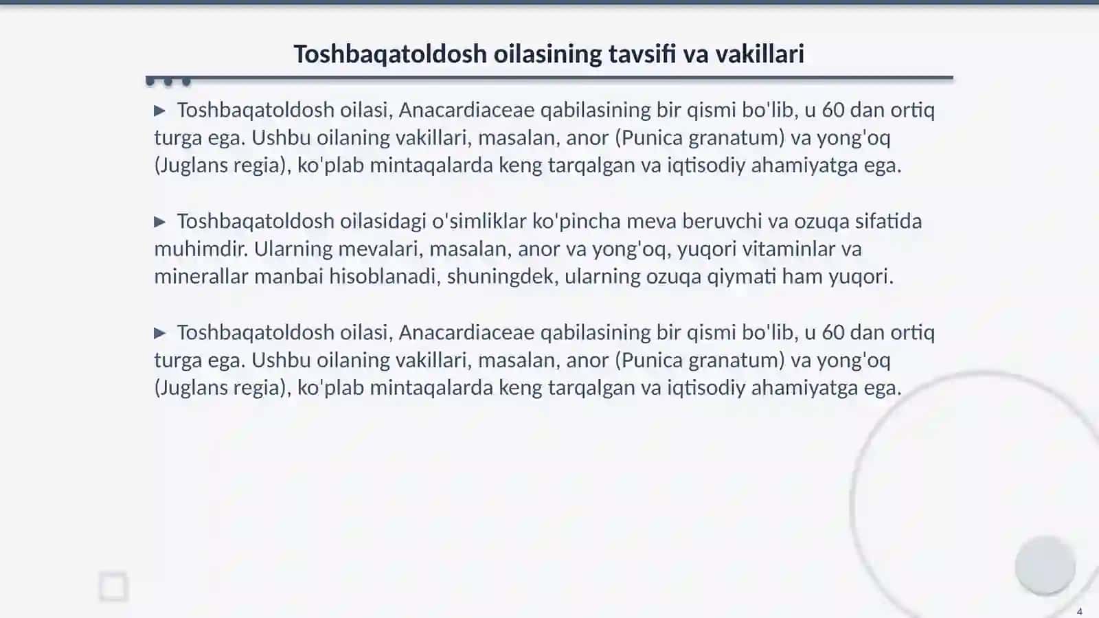 Toshbaqatolnamolar qabilasi 4