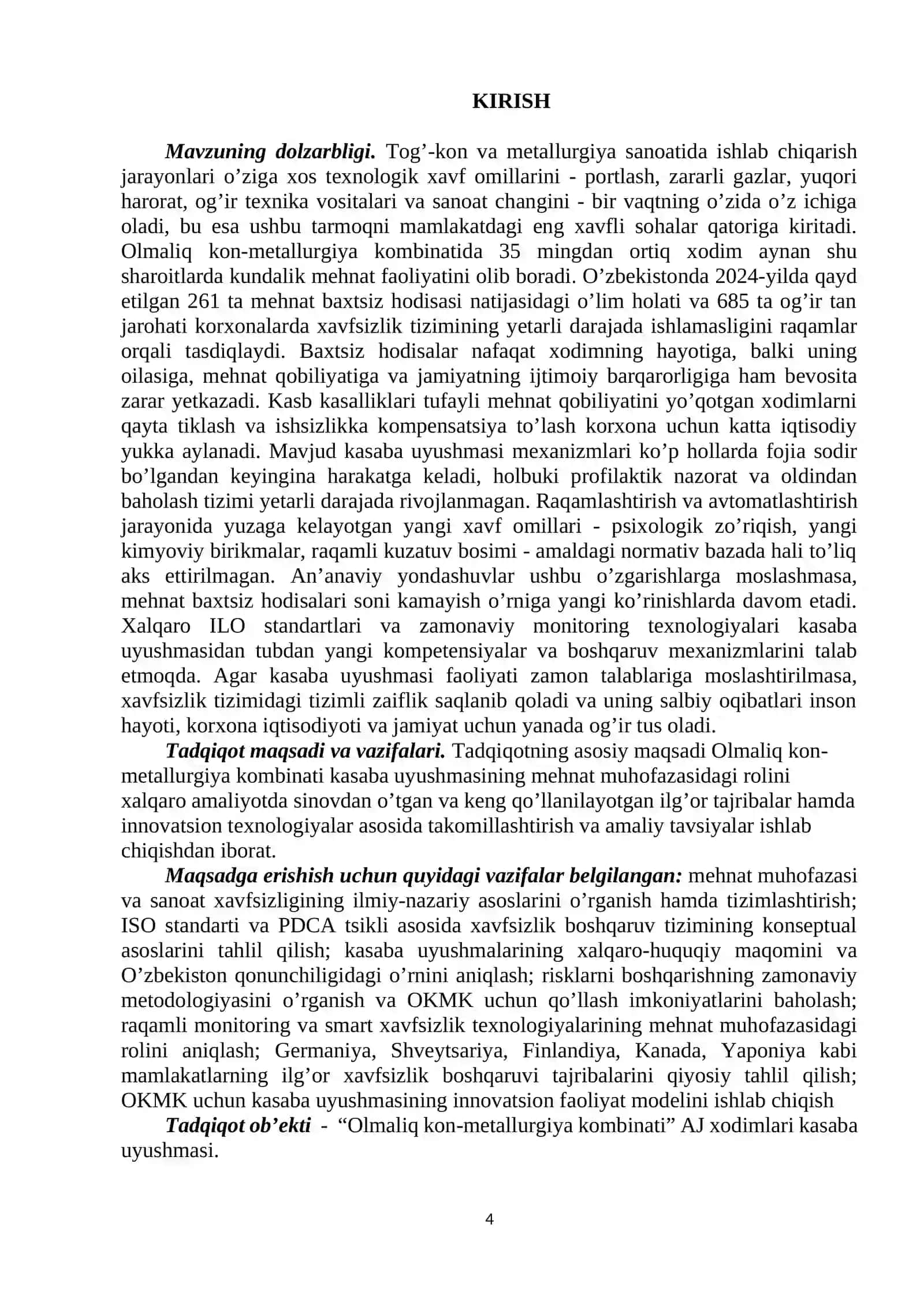 BMI. Hayot faoliyti xavfsizligi fanidan 4