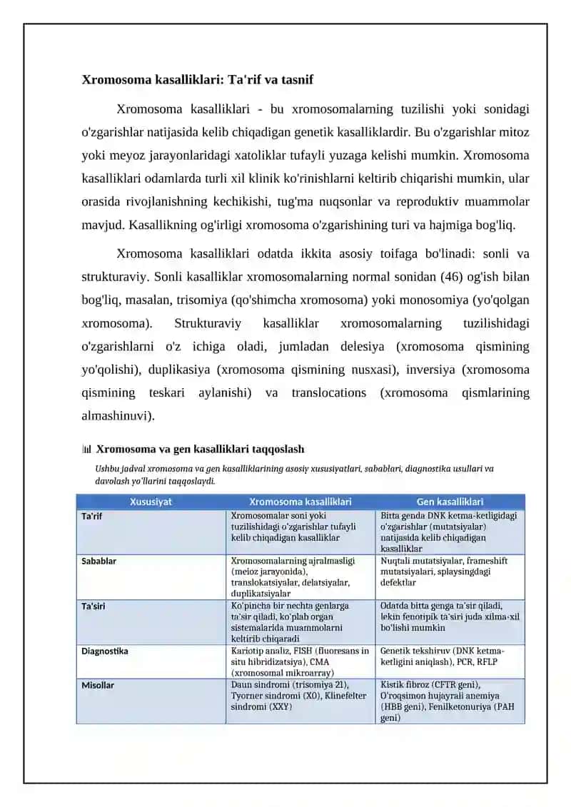 Xromosoma va gen kasalliklari 4