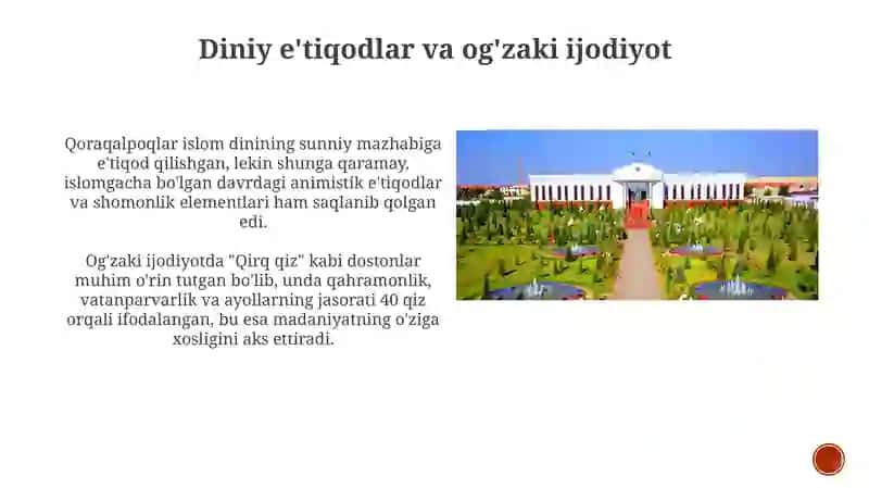 XX asr boshlarida Qoraqalpoqlar madaniyat 4