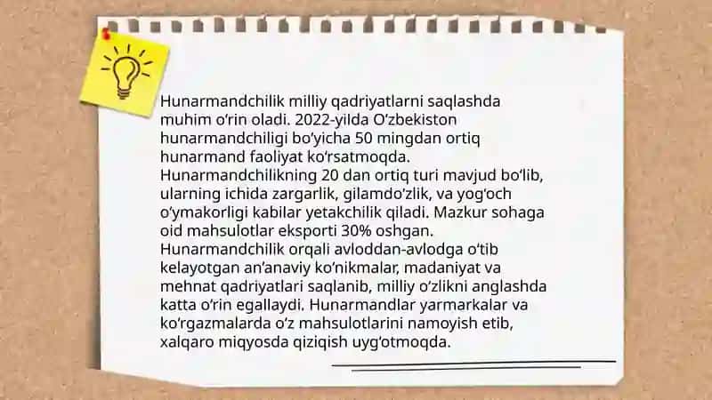 Xalq omoviy sanʼati va hunarmandchilikning taʼlim tarbiyaviy ahamiyati 4