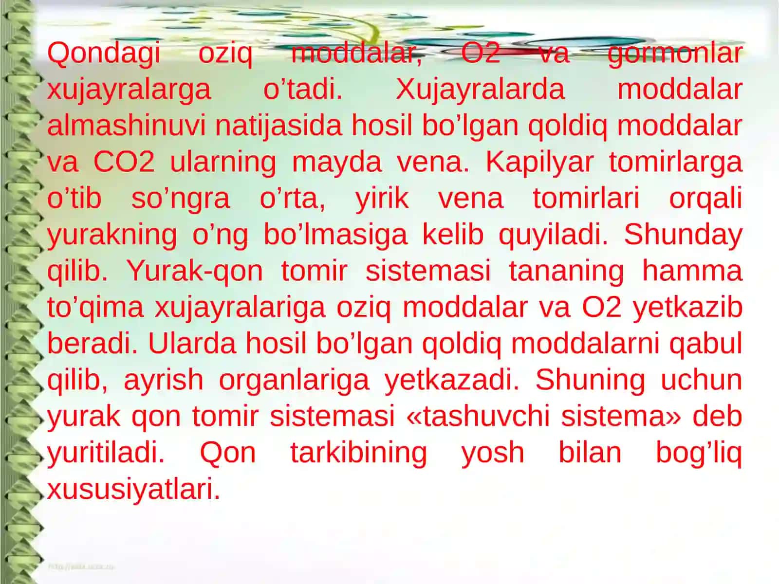 Yurak–qon tomir nafas sistemasining yosh xususiyati va gigienasi 4