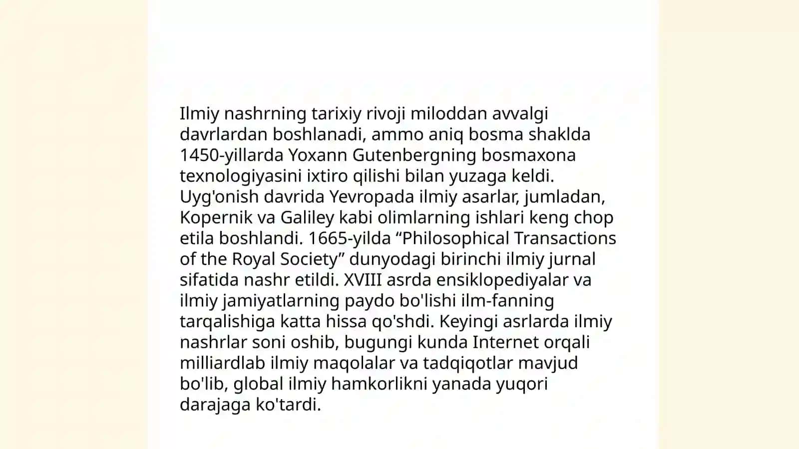 Ilmiy nashrning dastlabki shakllari.Annotatsiya va uni yozish metodikasi 4