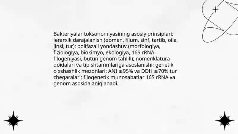 Bakteriyalarni klassifikatsiyasi toksonomiya va nomenklaturasi 4