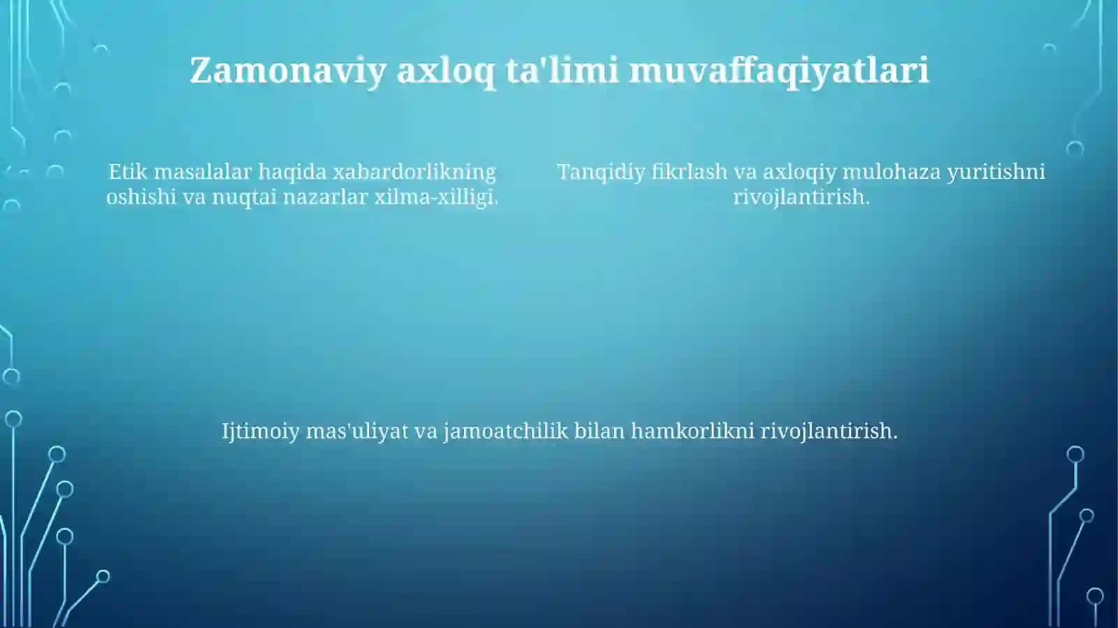 Zamonaviy axloqiy tarbiyaning yutuqlari va kamchiliklari 4