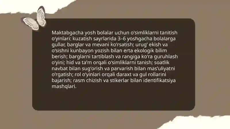 Turli yosh guruhlarda tabiat bn tanishtirishga oid oʻyinlar 4