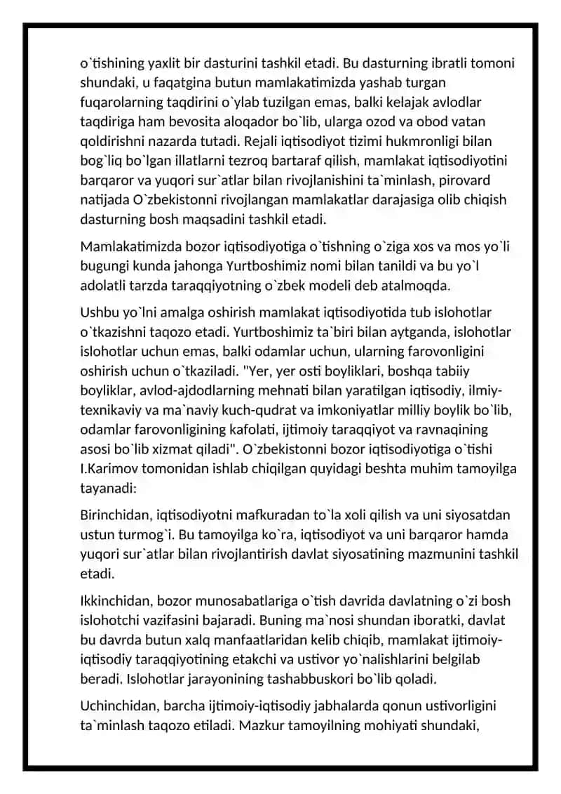O’zbekistonda milliy bozorni shakllantirish va rivojlantirish muammolari 4