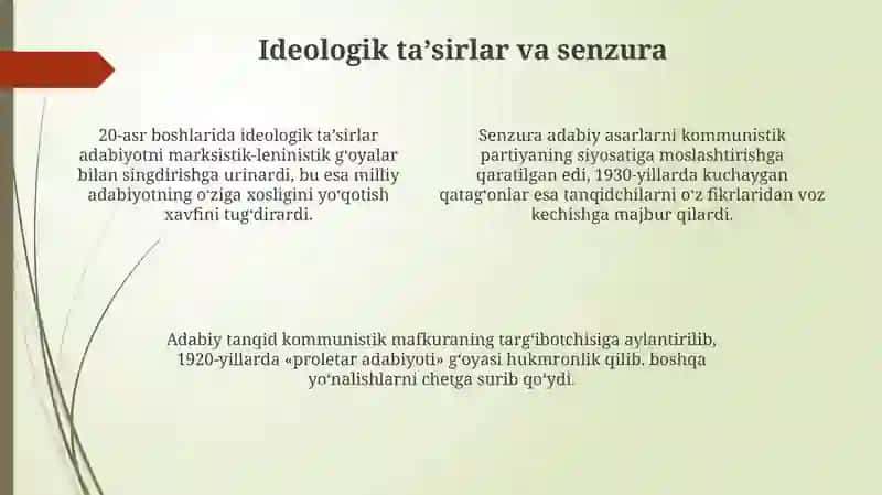 XX-asr boshidagi o'zbek adabiy tanqidi 4
