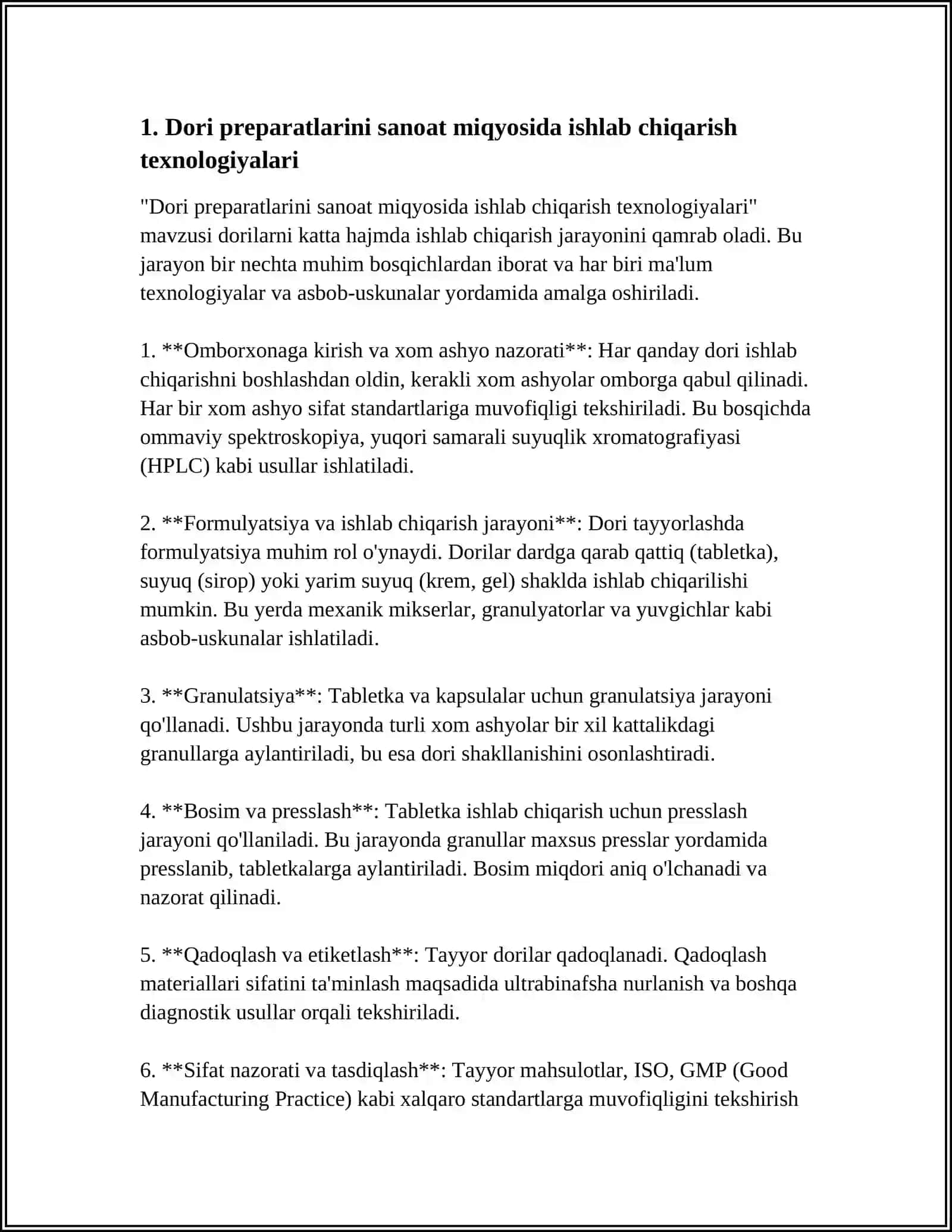 SANOAT MIQYOSIDA ISHLAB CHIQARILADIGAN SUYUQ DORI SHAKLLARI 4