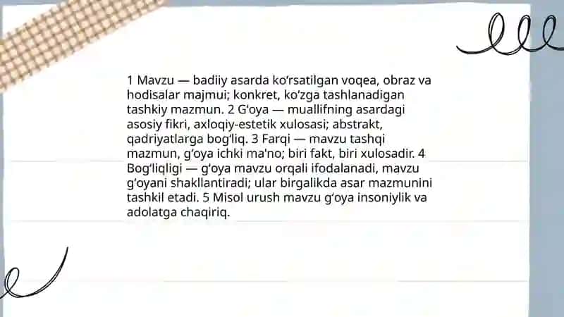 Badiiy asar gʻoyasi 4
