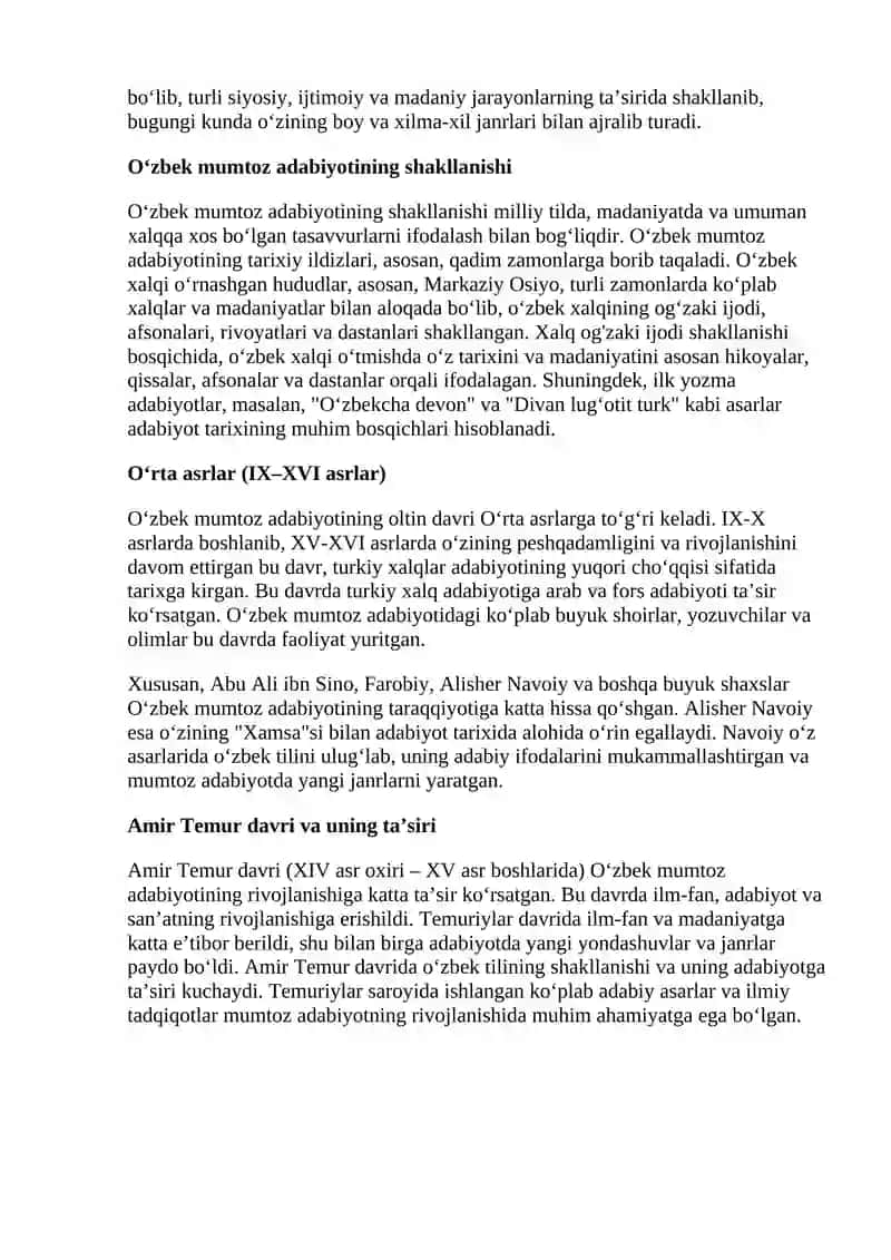 "O‘zbek mumtoz adabiyotining tur va janrlari" 4