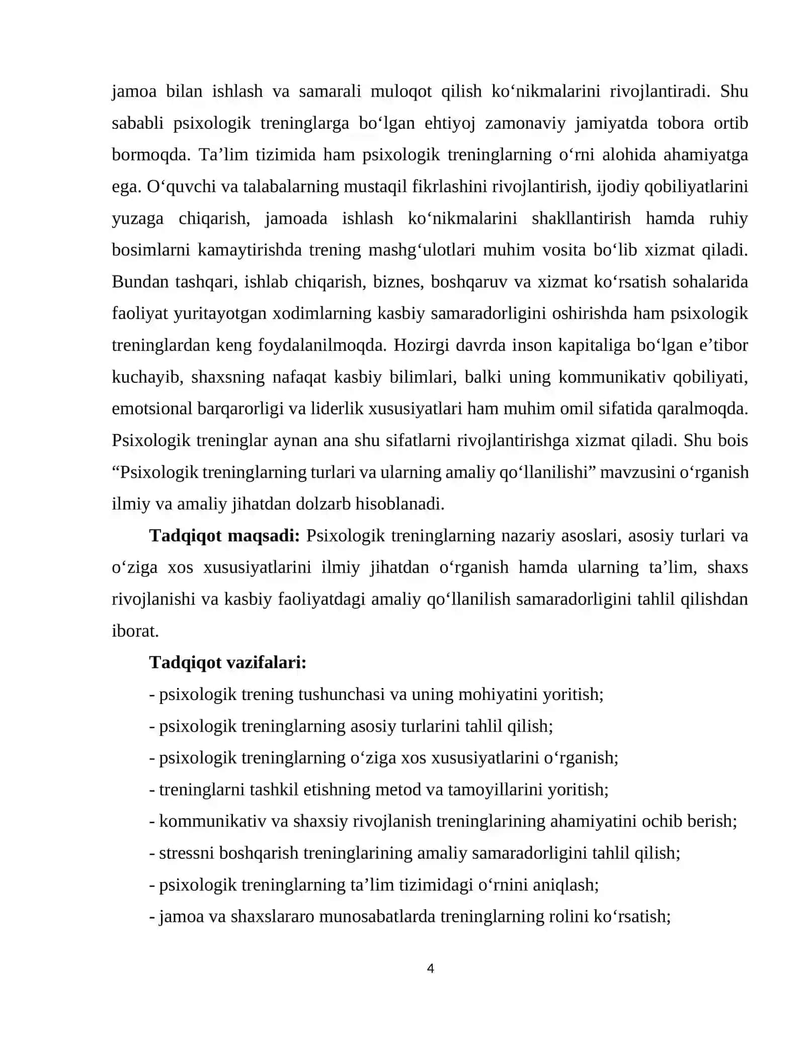 Psixologik treninglarning turlari va ularning amaliy qo‘llanilishi 4