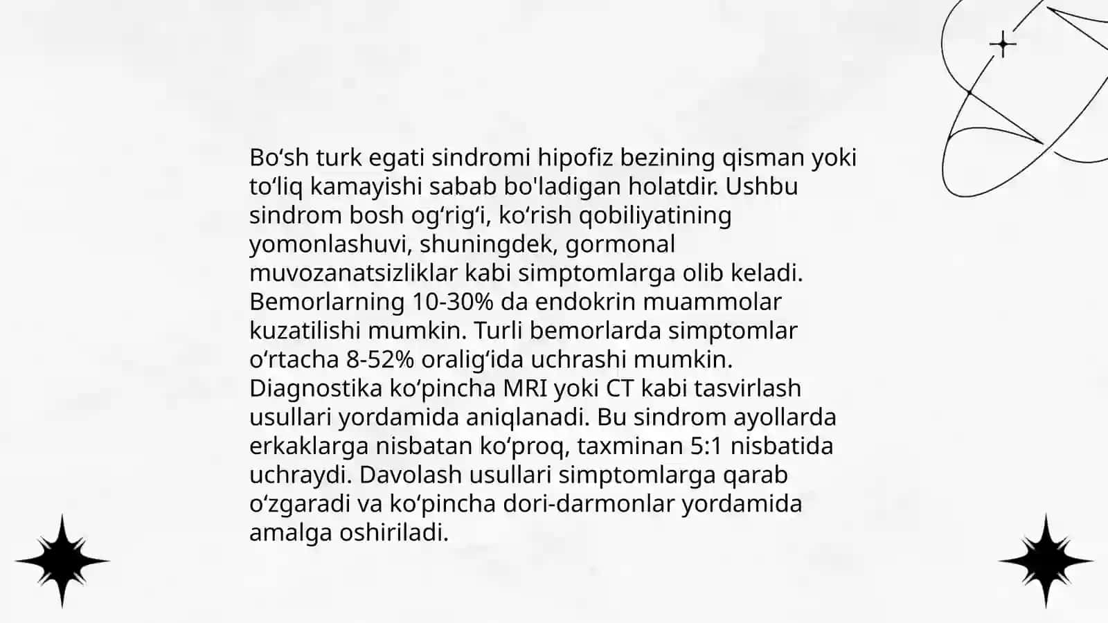 Boʻsh turk egati sindromi 4