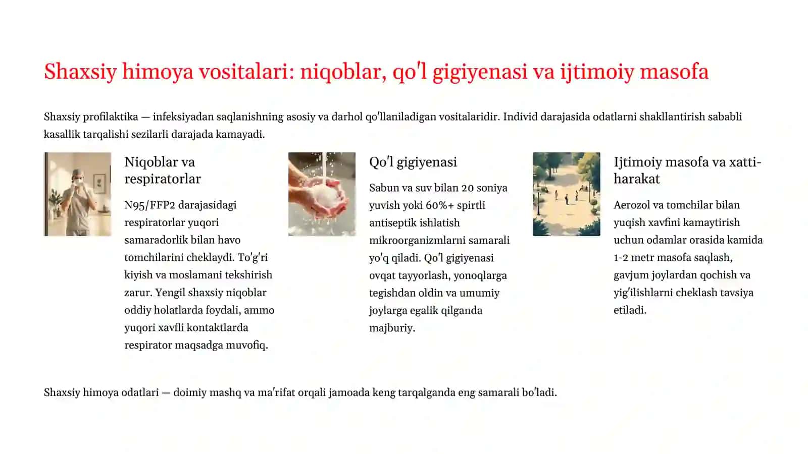 Nafas yo'li infeksiyalari profilaktikasi: umumiy, shaxsiy va maxsus chora-tadbirlar 4