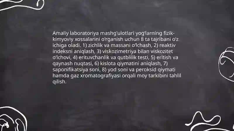 Yogʻlar mavzusiga oʻqitishga oid tajribalarni oʻrganish 4