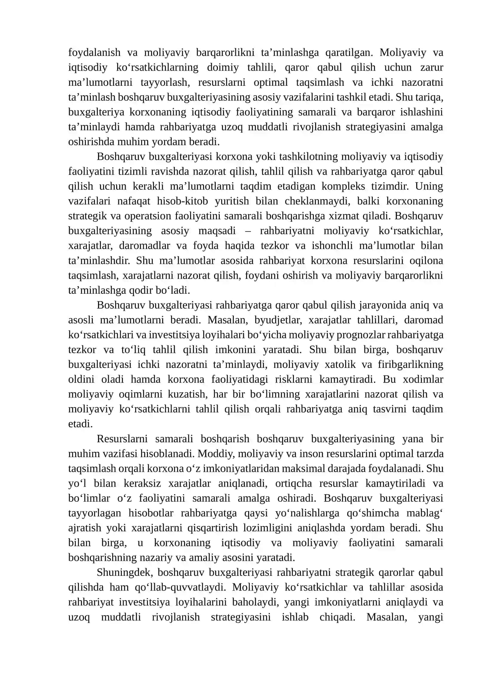 Boshqaruv hisobini amalga oshiruvchi buxgalteriyalarning vazifalari 4
