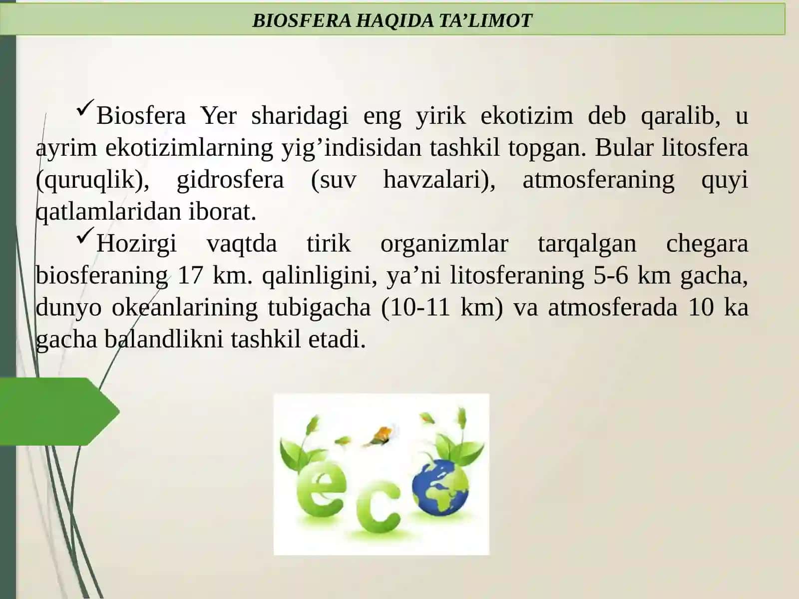 BIOSFERA HAQIDA TA’LIMOT 4