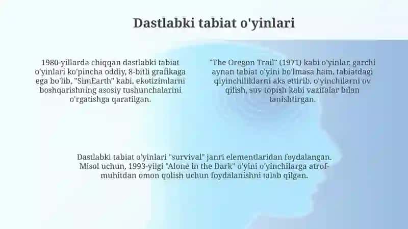 Tabiatni aks ettiruvchi o'yinlarning kelib chiqishi va evolyutsiyasi 4