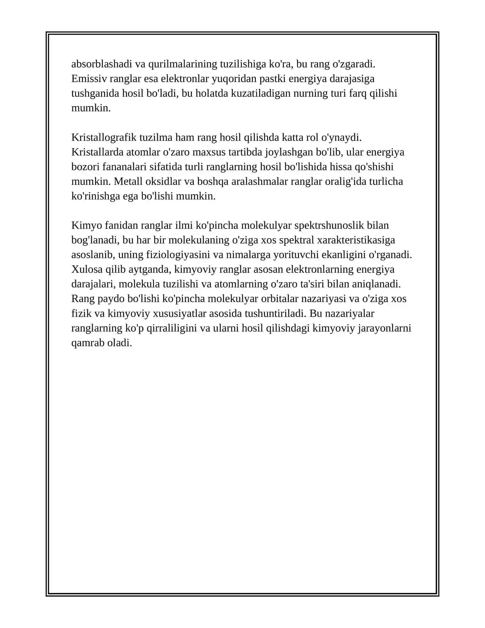 Ranglar Tili da Kimyo 4