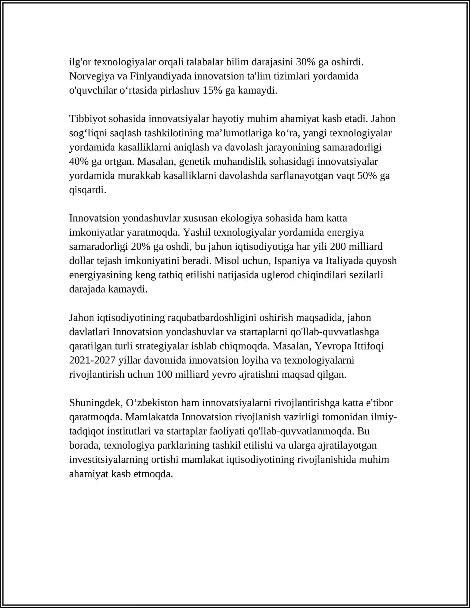 MASHGʻULOTGA TARBIYACHINING INNOVATSION YONDASHUVI 4