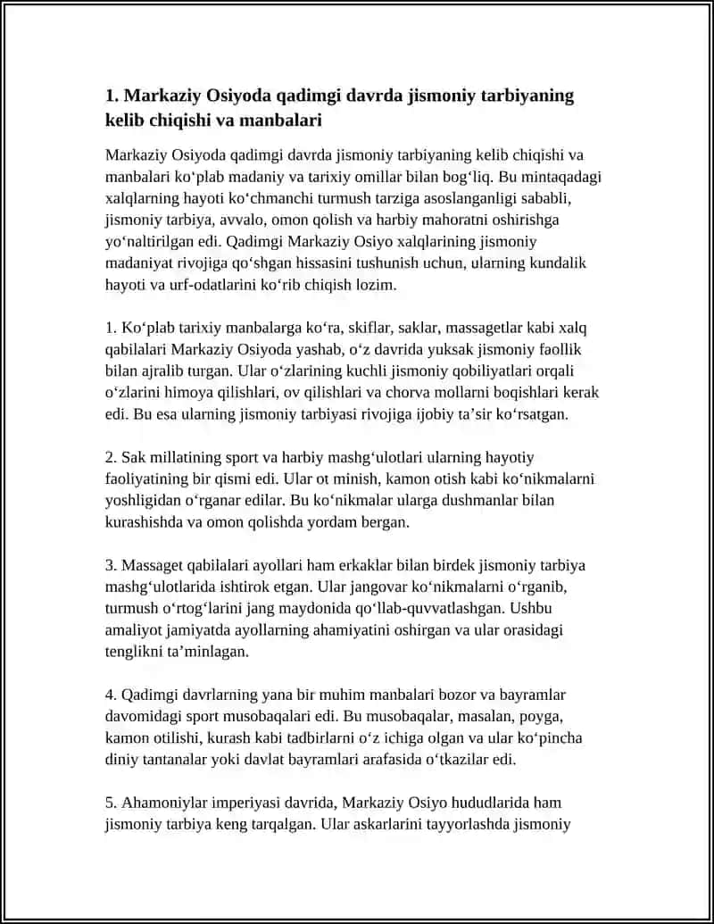 MARKAZIY OSIYODA QADIMGI DAVR VA OʻRTA ASRLARDA JISMONIY TARBIYA 4