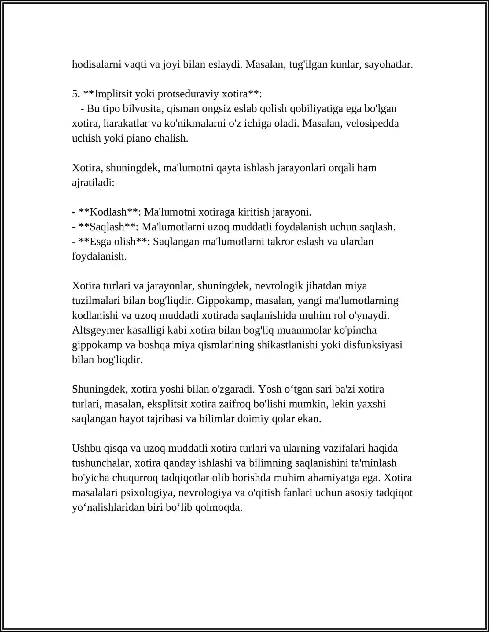 Xotira Turlari va Xossalari 4