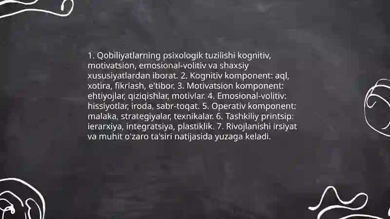 Layoqat va qobilyat. Qobiliyatlar tuzilishi va turlari 4