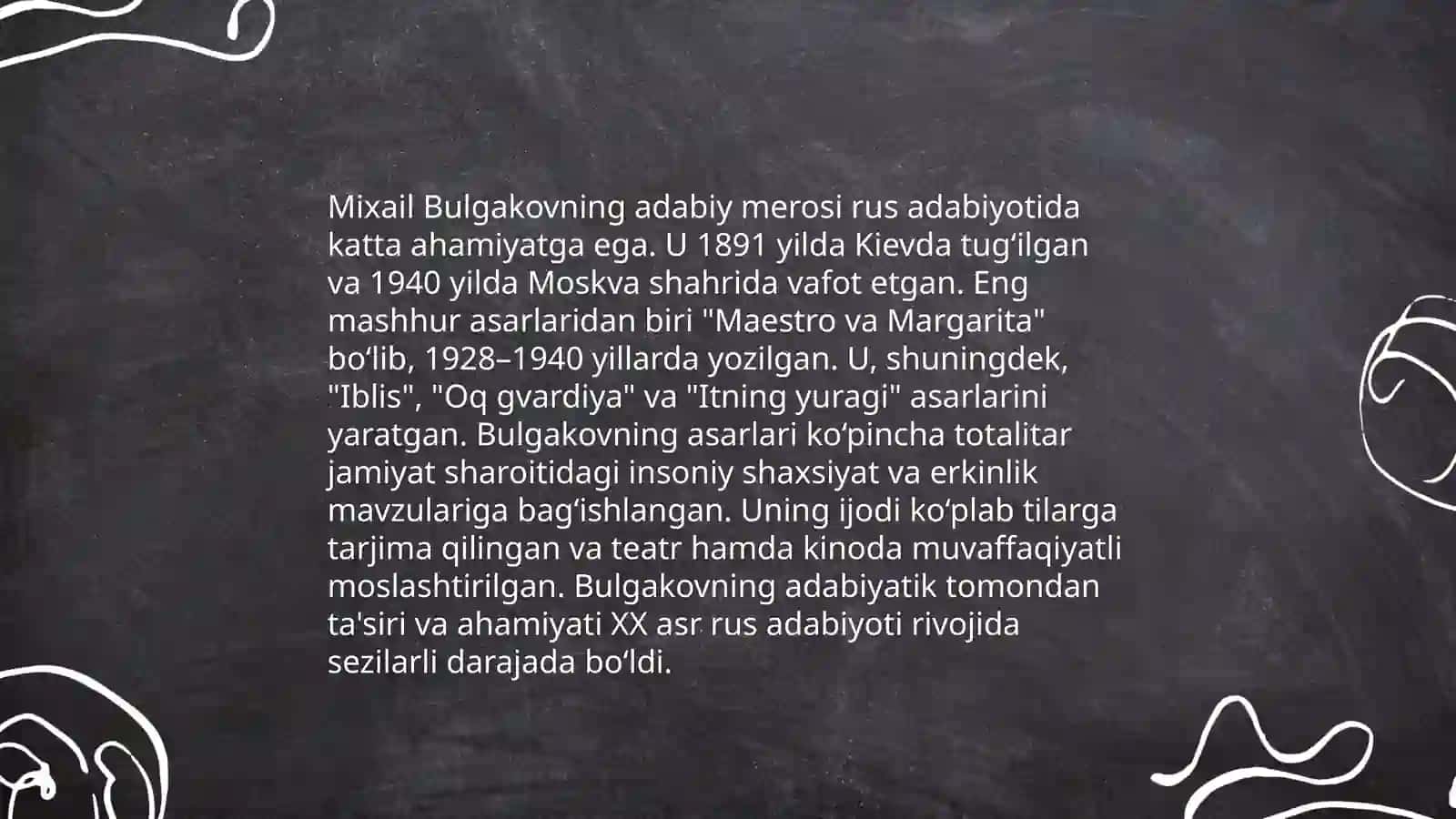 Mixail Bulgakovning hayoti va ijodi "Ityurak" asari 4