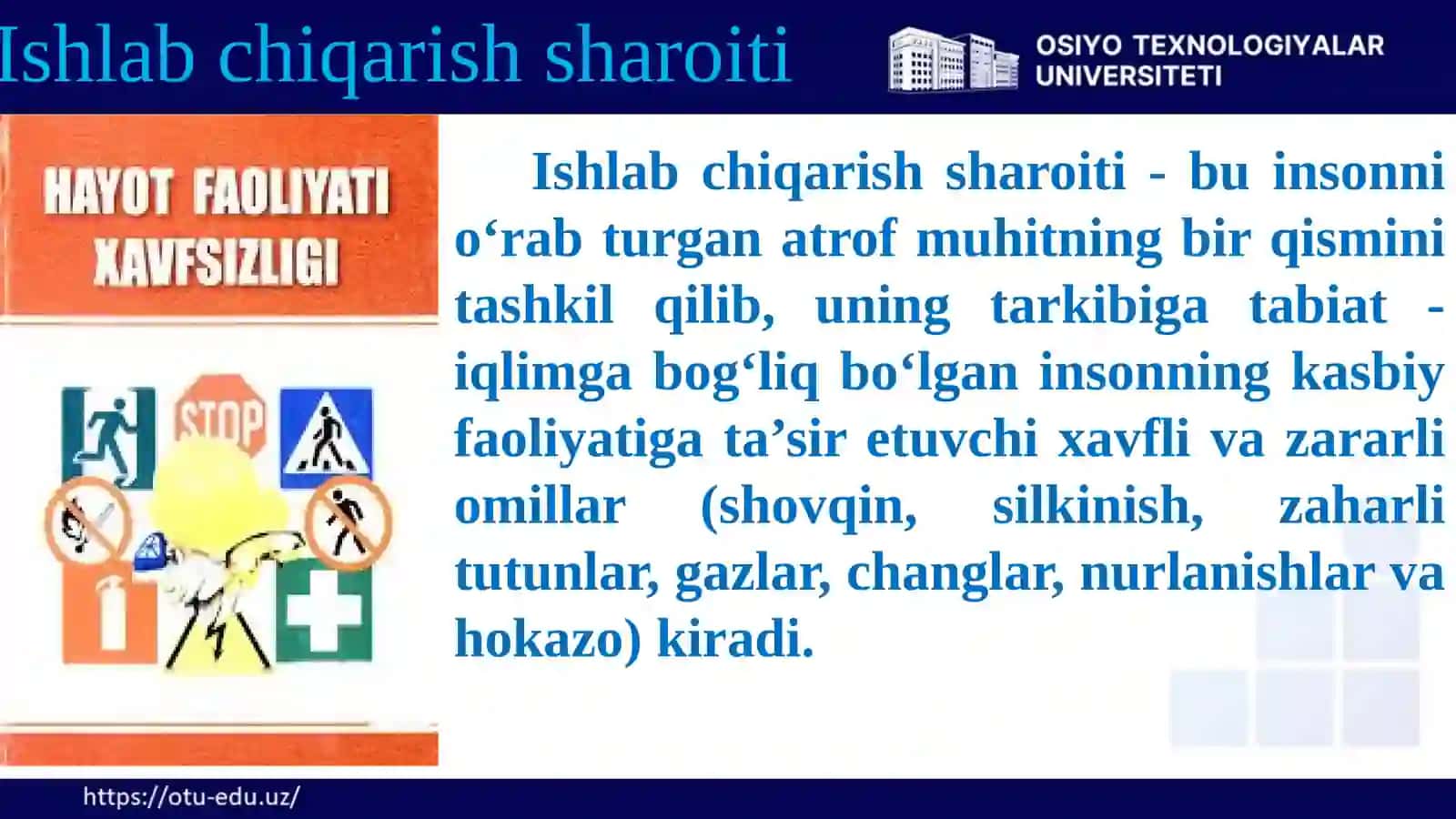 ISHLAB CHIQARISHDA FAOLIYAT XAVFSIZLIGINI BOSHQARISH TIZIMINI TASHKIL QILISH 4