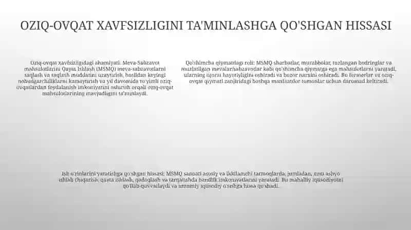 Meva-Sabzavot Mahsulotlarini Qayta Ishlashni Xalq Xo'Jaligidagi O'Rni Va Ahamiyati 4