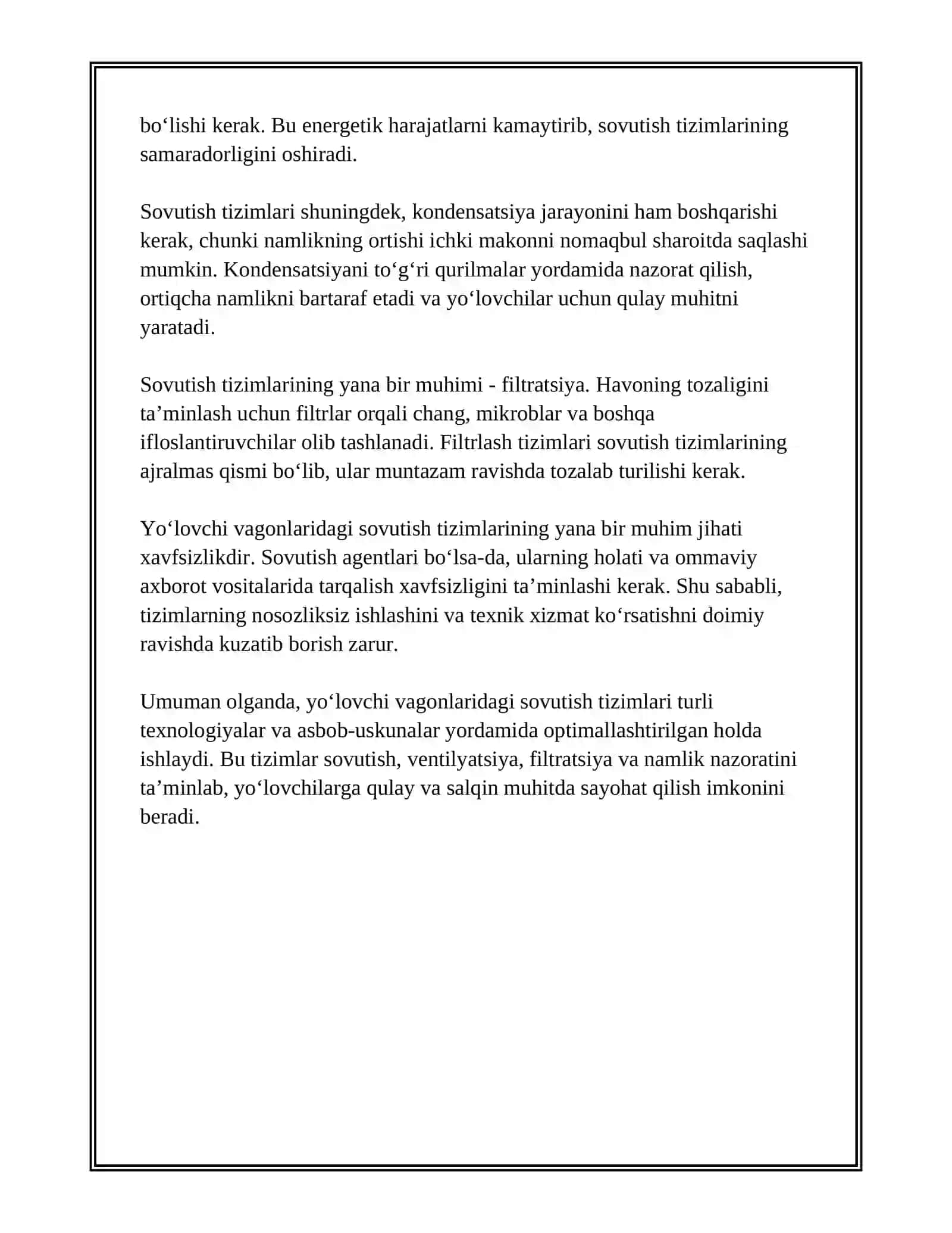 YOLOVCHI VAGONLARIDA SOVUTISH USKUNALARI VA PRINSPLARI 4
