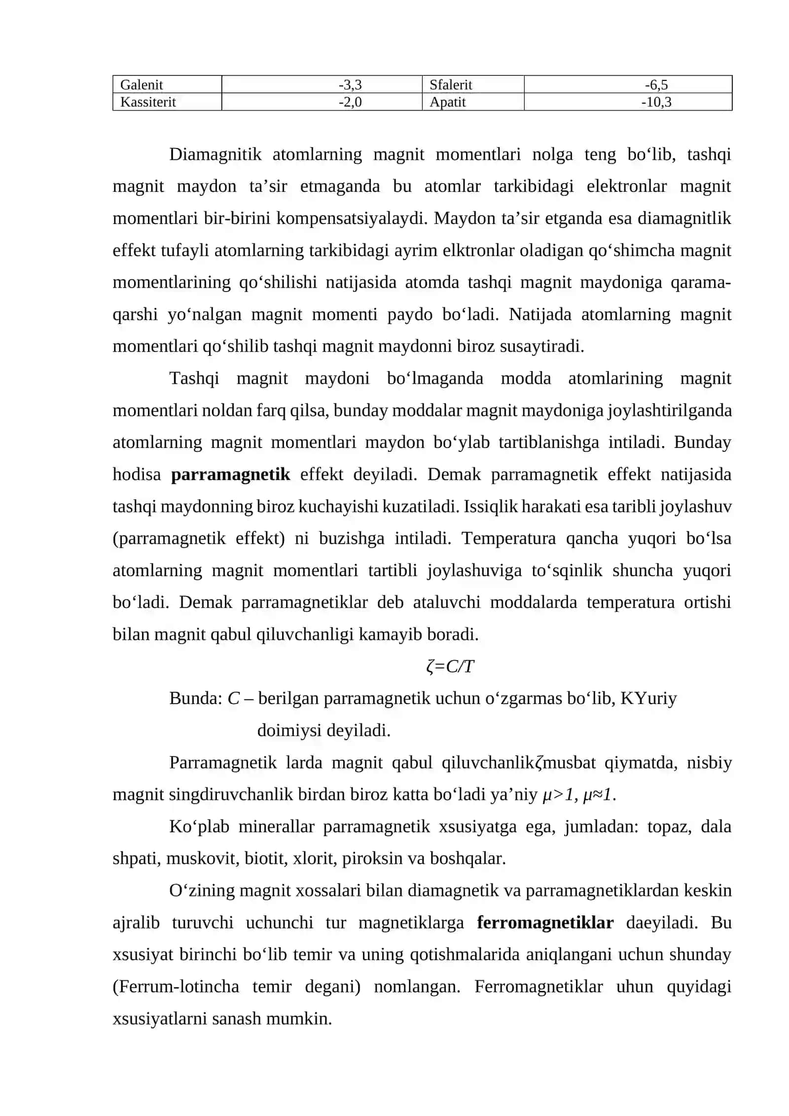 Togʻ jinsi namunasining magnetlik xossalari 4