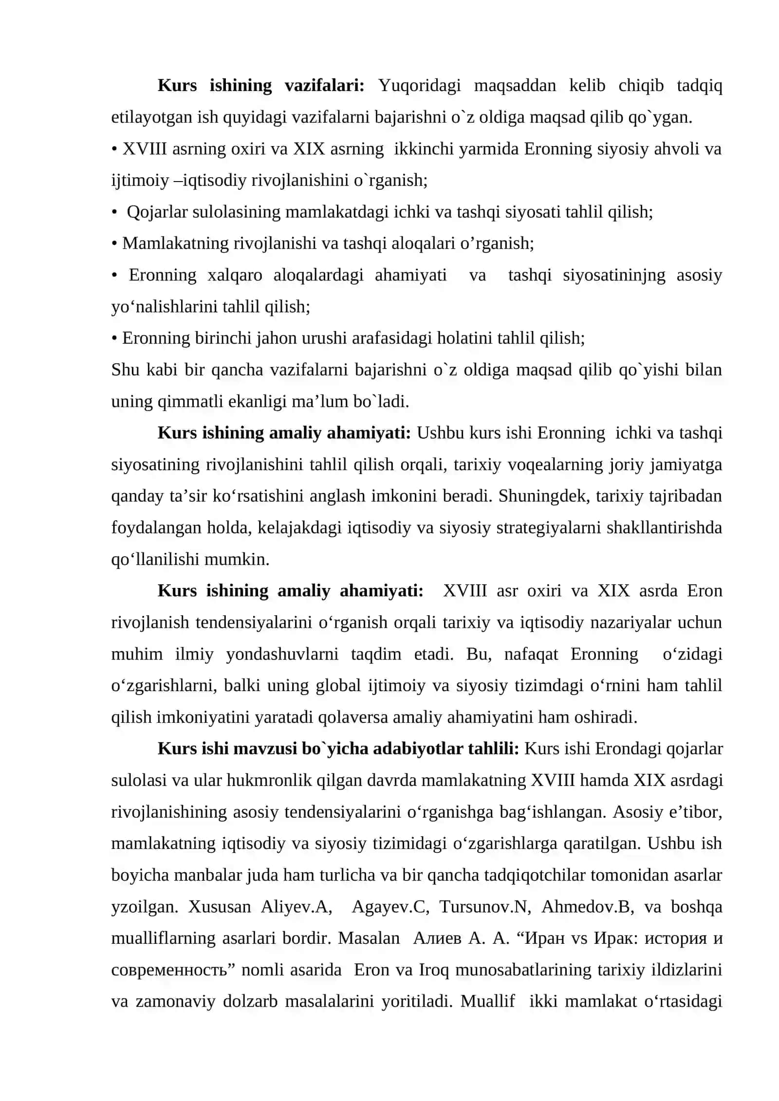 Qojarlar sulolasi davrida Eronning ijtimoiy-iqtisodiy va siyosiy rivojlanishi mavzusida Kurs ishi 4