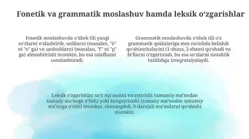 Oʻzbek tilida oʻzlashma soʻzlar 4