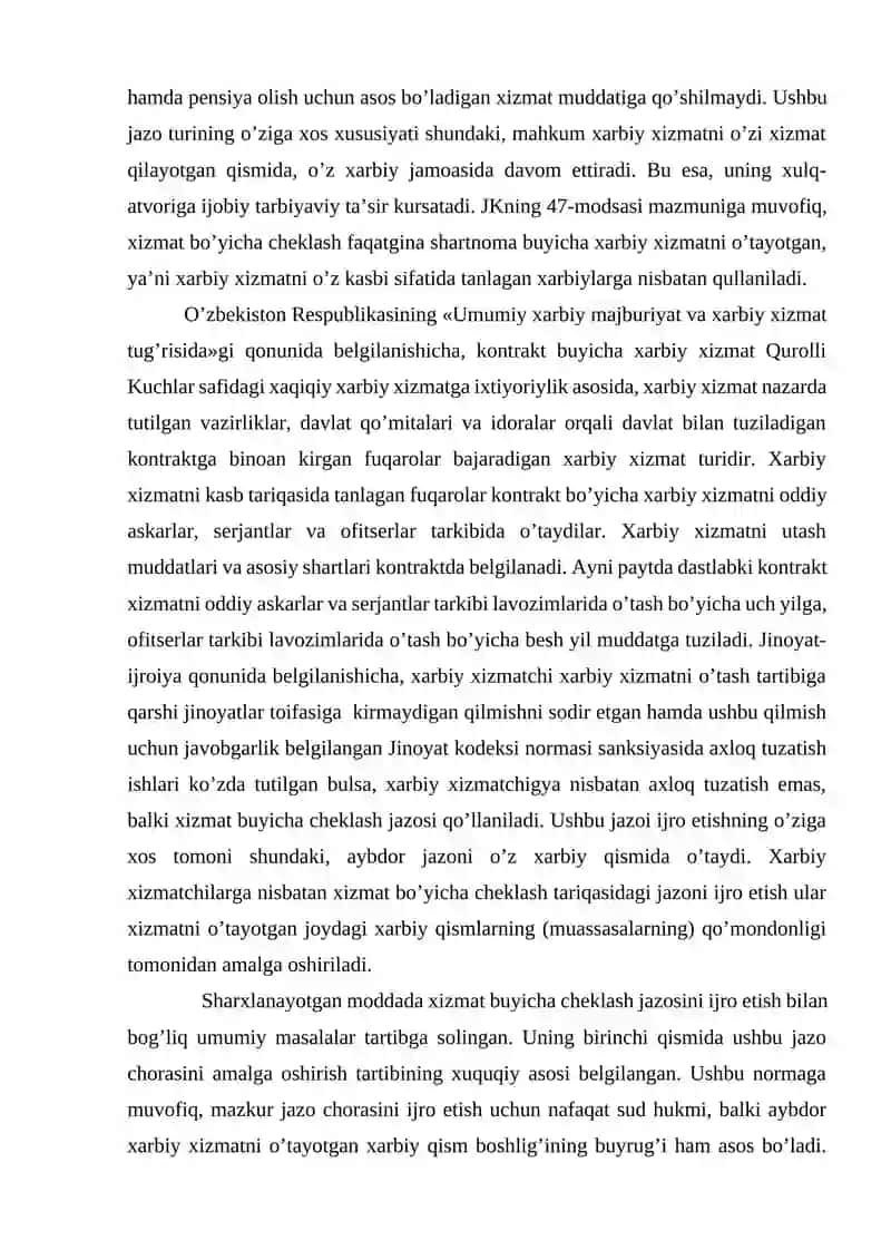Harbiy xizmatchilarga nisbatan xizmat bo'yicha cheklash va intizomiy qismga jo'natish tariqasi 4