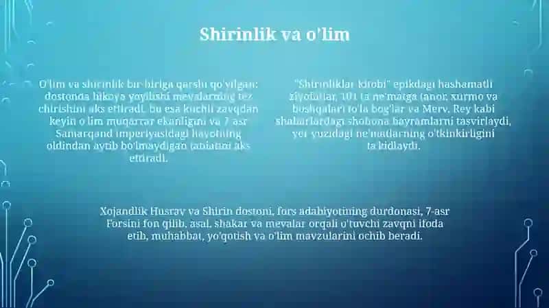Xoʼjandiyning Latofatnoma Qutbning Xusrav va Shirin dostoni 4