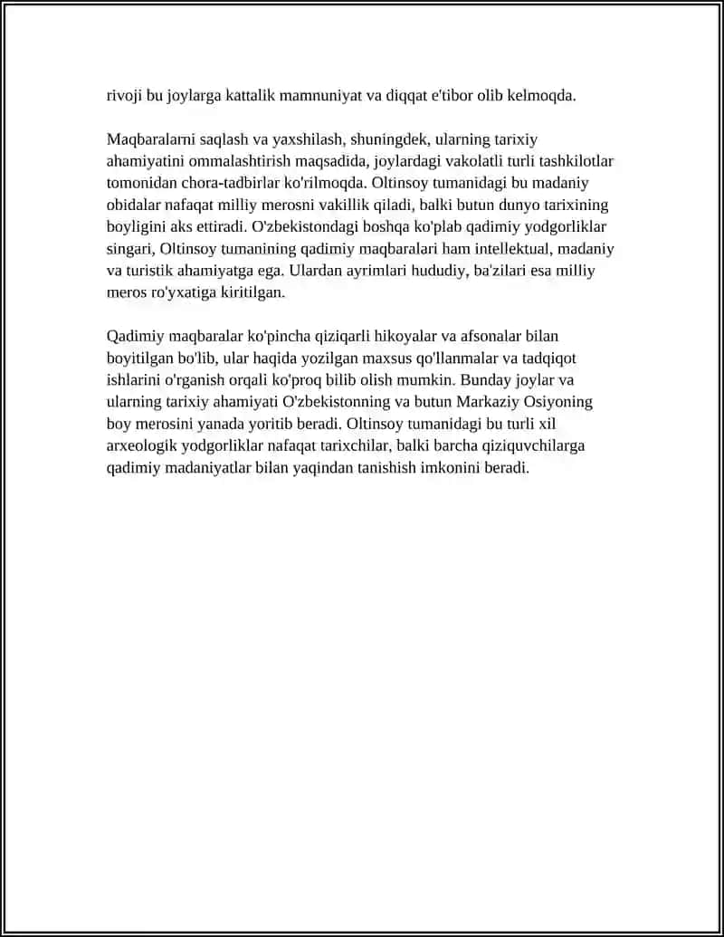 OLTINSOY TUMANIDAGI YODGORLIKLAR 4