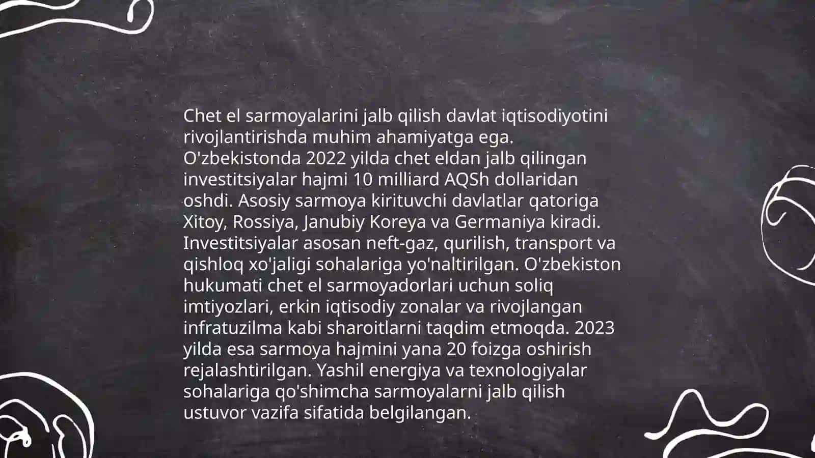 Oʻzbekiston respublikasi investitsiya siyosati 4