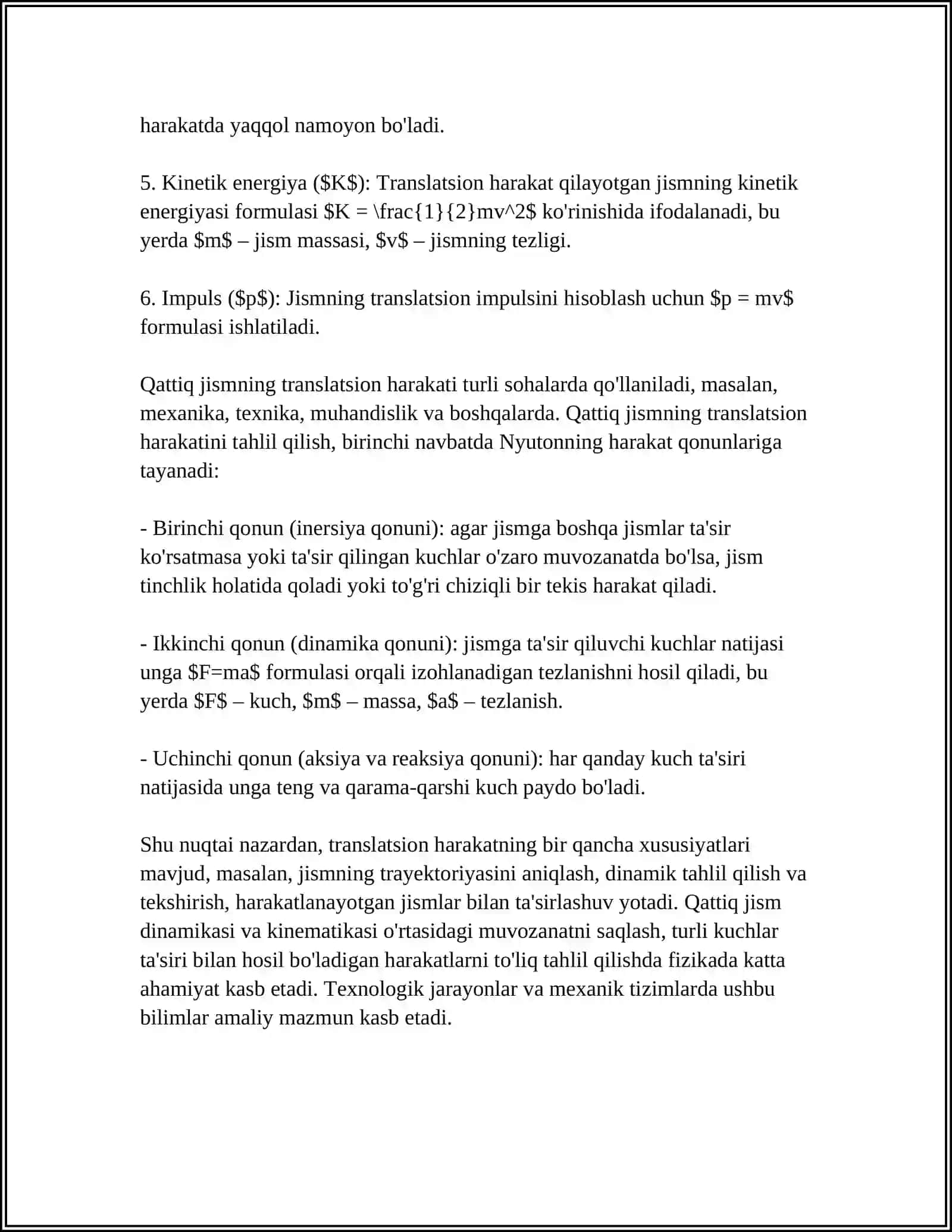 Qattiq jismning ilgarilma harakati 4