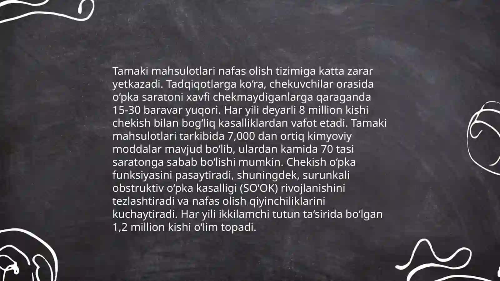 Alkogol va tamaki mahsulotlarini isteʼmol qilishi zararlari 4