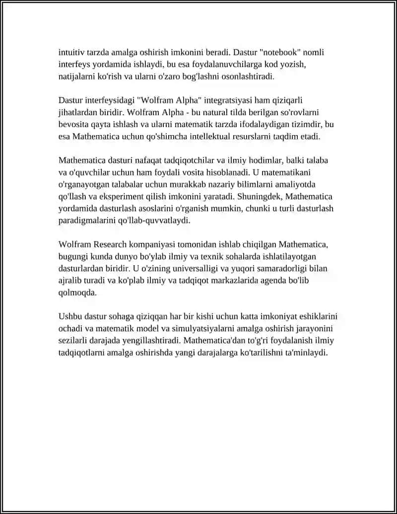 Wolfram Mathematica 4