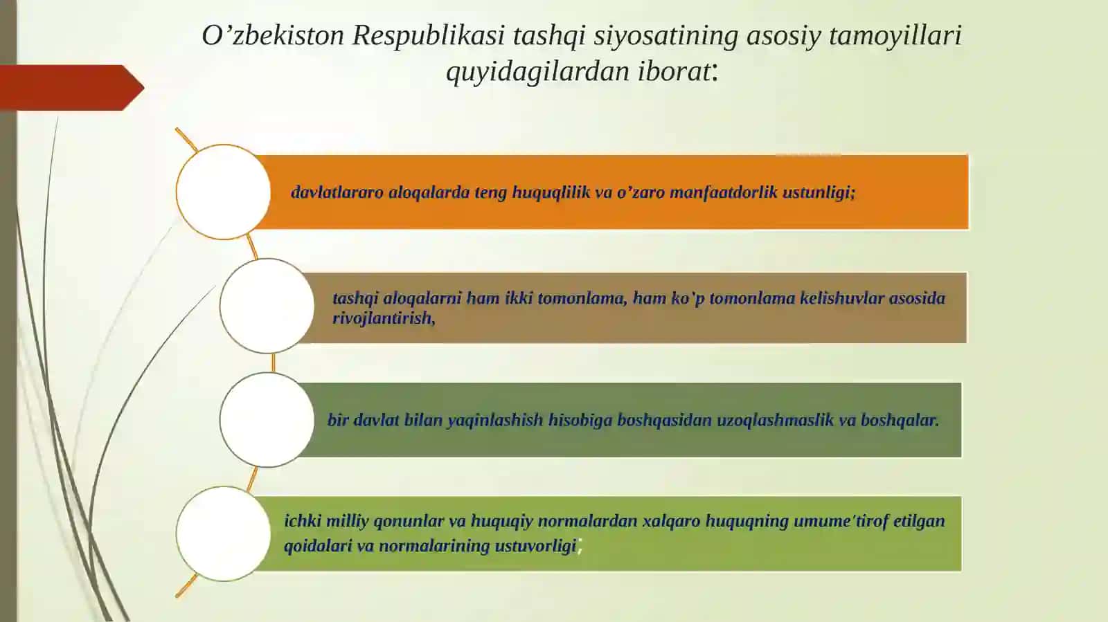 MAVZU:O’ZBEKISTON VA JAHON HAMJAMIYATI 4
