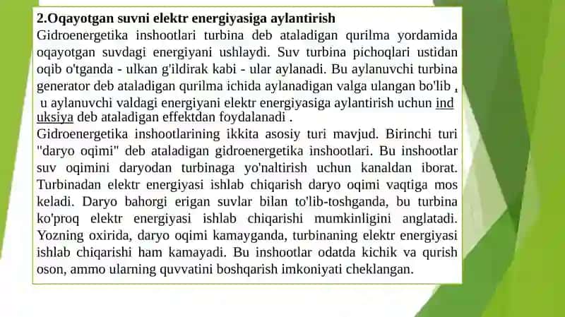 Suvning ko’tarilish va tushish energiyasidan foydalanib elektrenergiya olish stansiyalarini matematik modeli va parametrlarini hisoblash 4