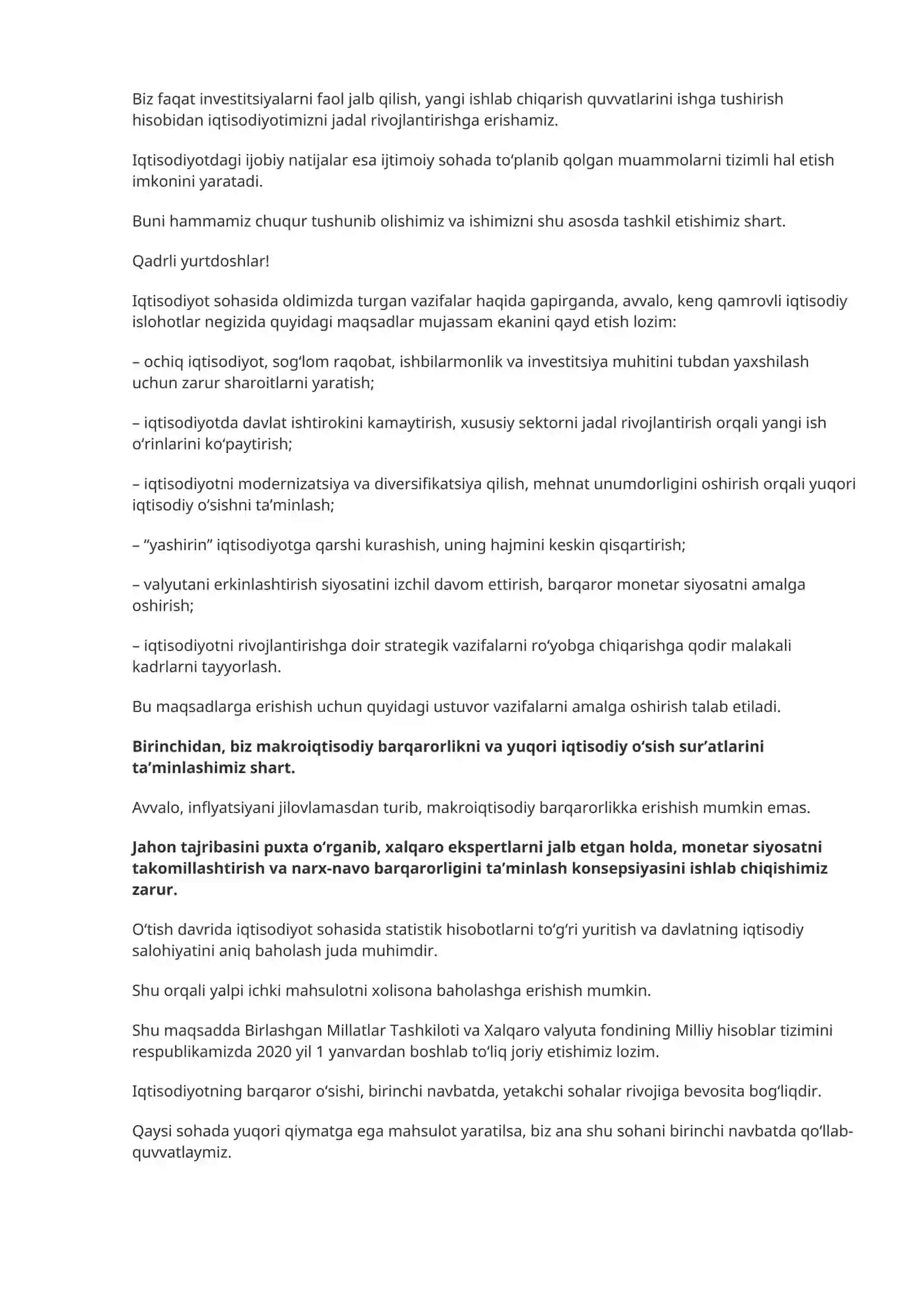 Oʻzbekiston Respublikasi Prezidentining Parlamentga Murojaatnomasi 4